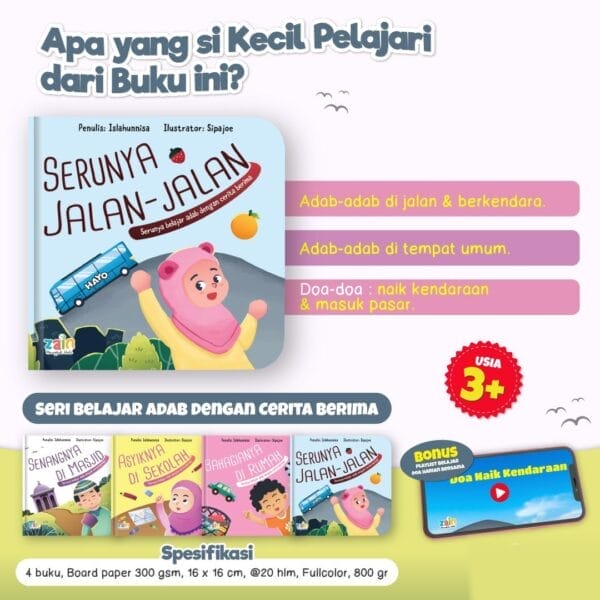 Serunya Belajar Adab dengan Cerita Berima (4 Boardbook) Zain